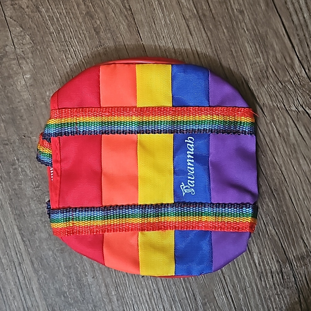 Retro Unisex Rainbow Block Travel Shaving Kit Bag